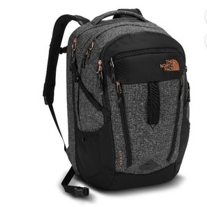 Women's The North Face Surge Backpack TNF Black Heather/Burnt Coral Metallic